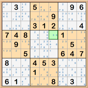 Hidden Single Example