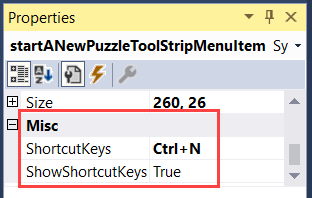 Show Shortcut Keys